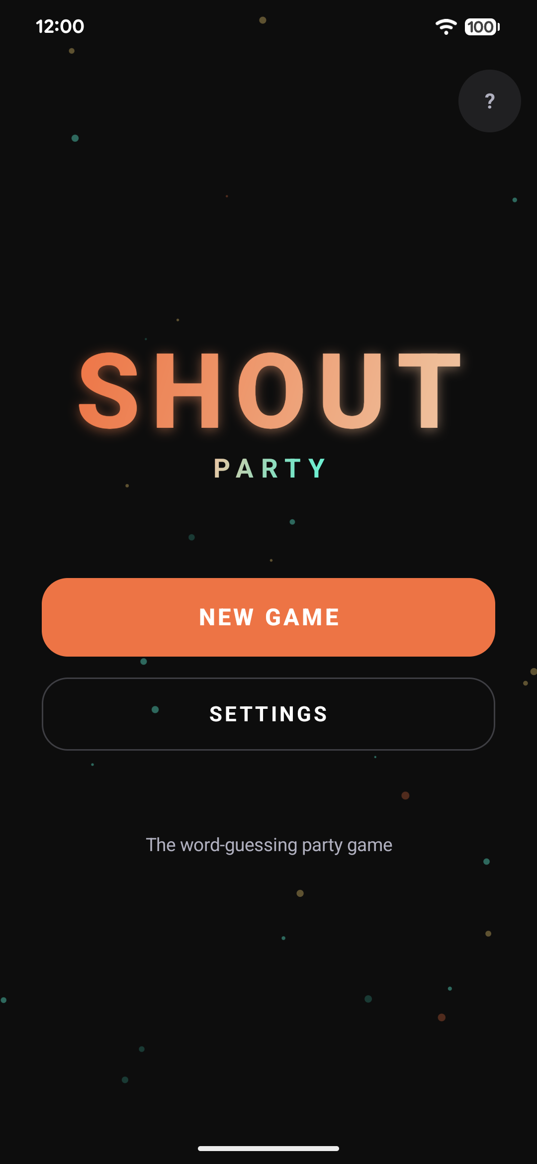 Shout Party home screen